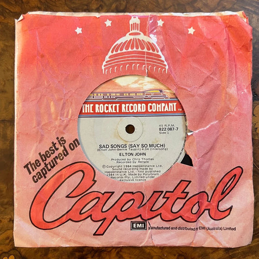 Elton John A Simple Man/ Sad Songs Record