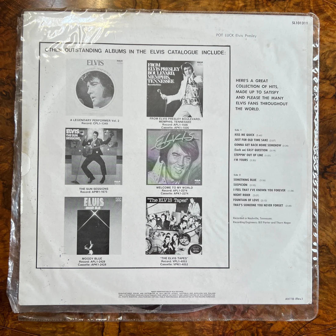 Elvis Presley Pot Luck Vinyl Record