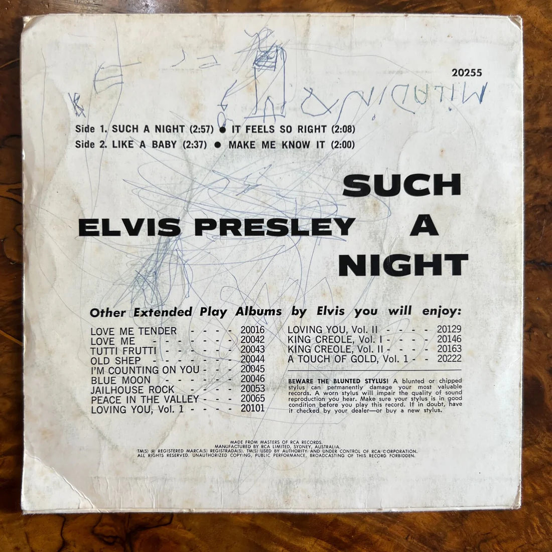 Elvis Presley Such A Night Vinyl Record