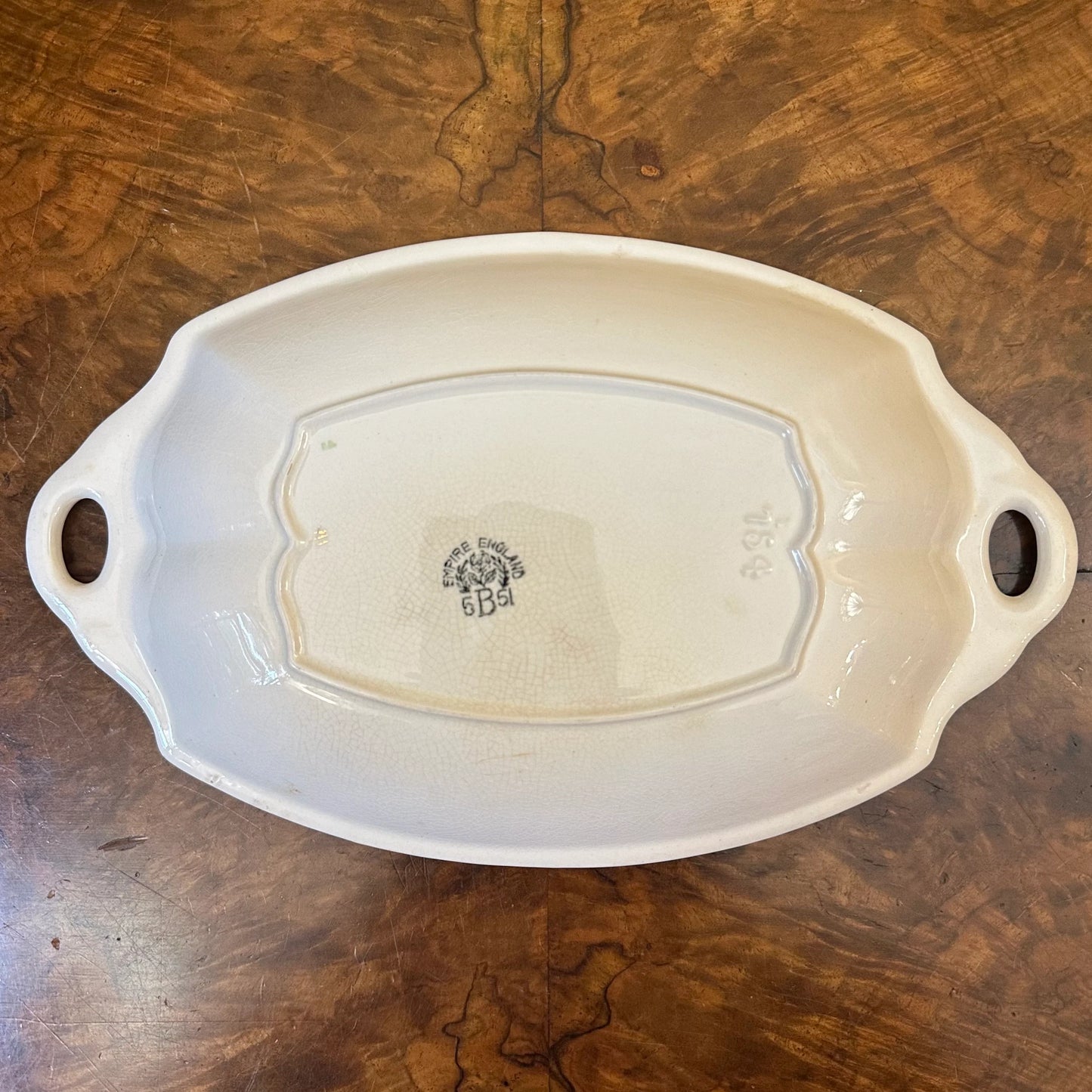 Vintage Empire Crinoline Lady Gold Chintz Pattern Dish