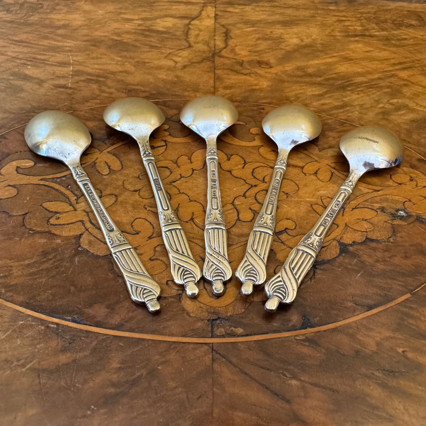 English Silver Plate Apostle Tea Spoons Set Of Six 