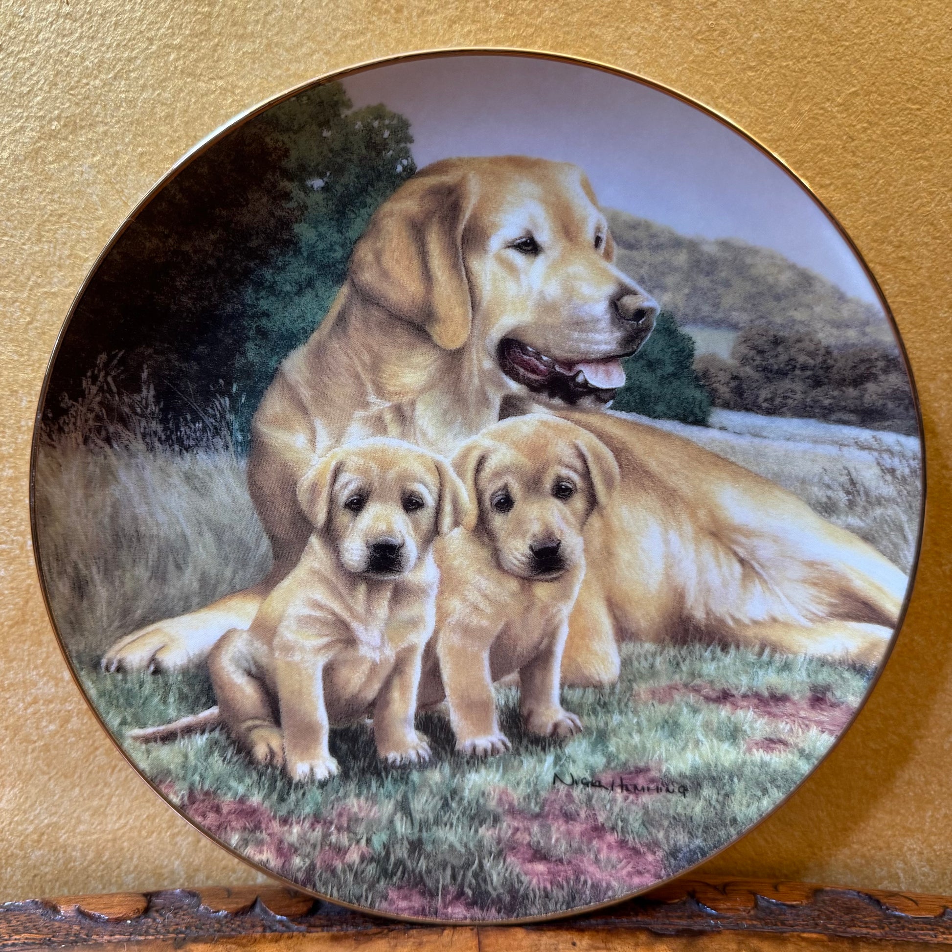 Faithful Companions Labrador Mother & Puppies Print Collectors Plate 