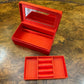Vintage Red Floral Jewellery Box