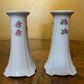Vintage Floral Porcelain Candlesticks Pair