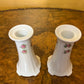 Vintage Floral Porcelain Candlesticks Pair