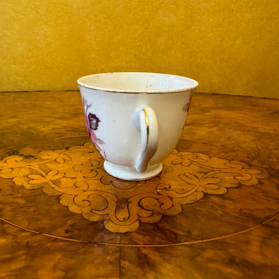 Vintage Floral Print Coffee Cup & Saucer