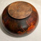 Vintage Floral Print Wooden Bowl
