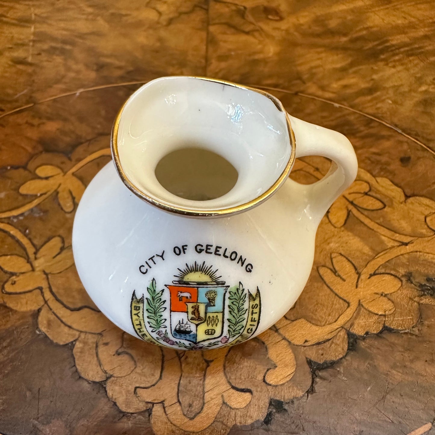 Florentine China City Of Geelong Crest Jug