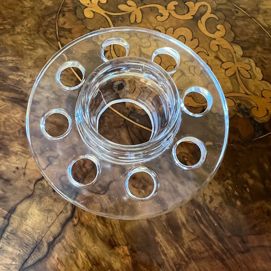 Vintage Flower Glass Frog Holes Vase Insert