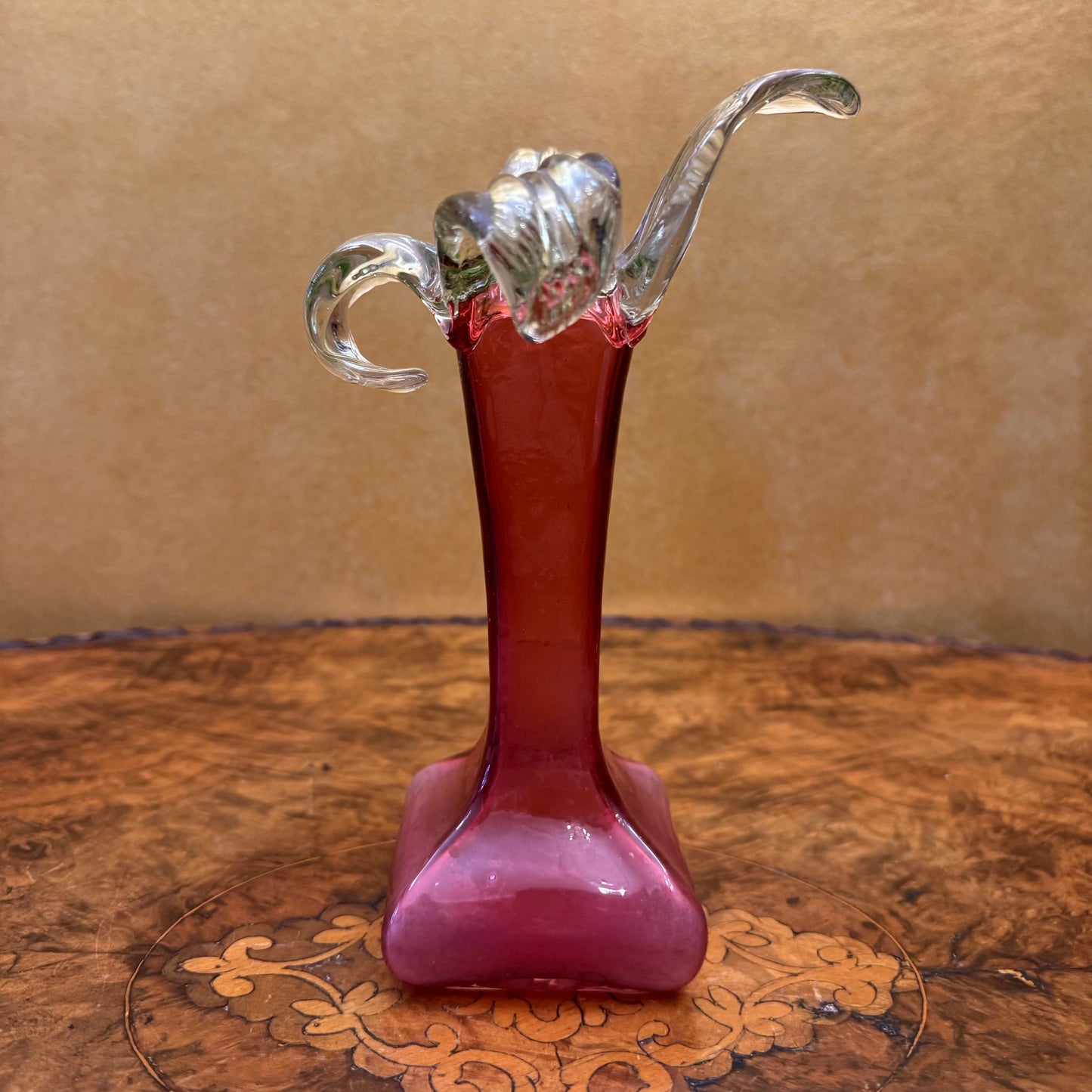 Flower Petal Top Glass Vase 
