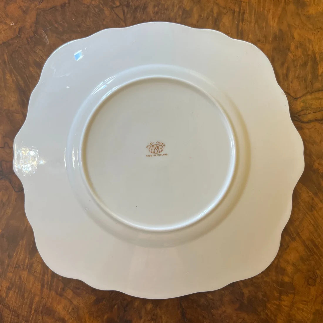 Vintage Foley Gold Print Cake Plate
