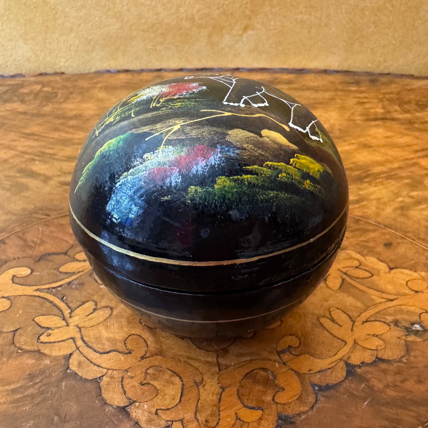Folk Art Lacquered Elephant Box 