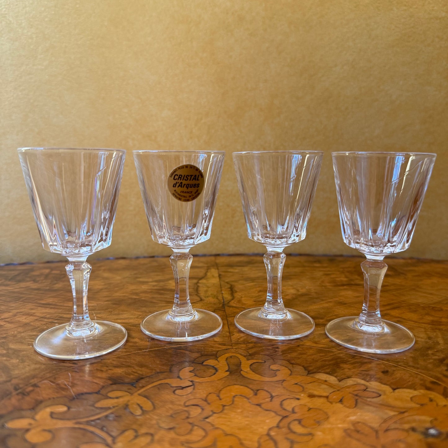 French Cristal D'Arques Port Glasses Set Of Four 