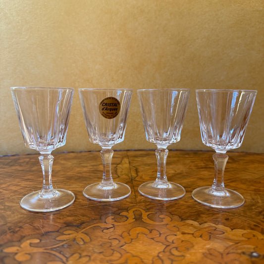 French Cristal D'Arques Port Glasses Set Of Four 