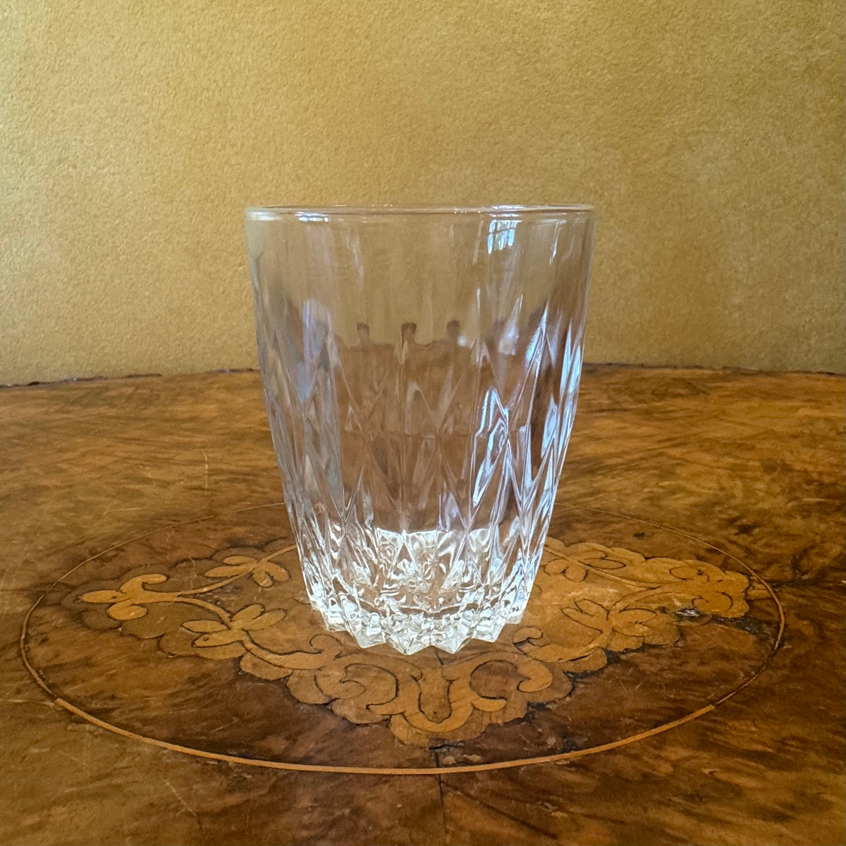 French Duralex Diamond Cut Water Glasses Set Of Five 