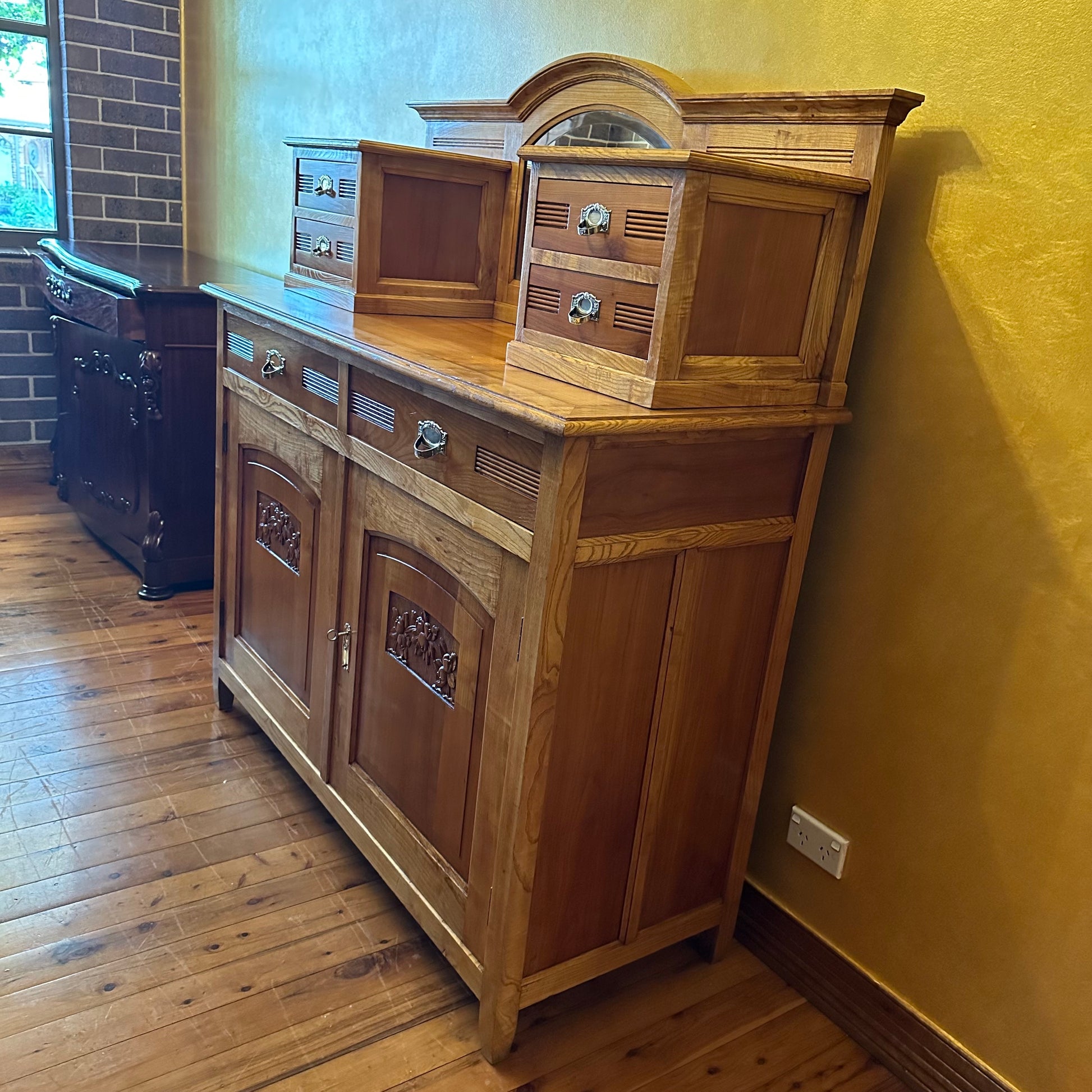 French Elm Mirror Sideboard