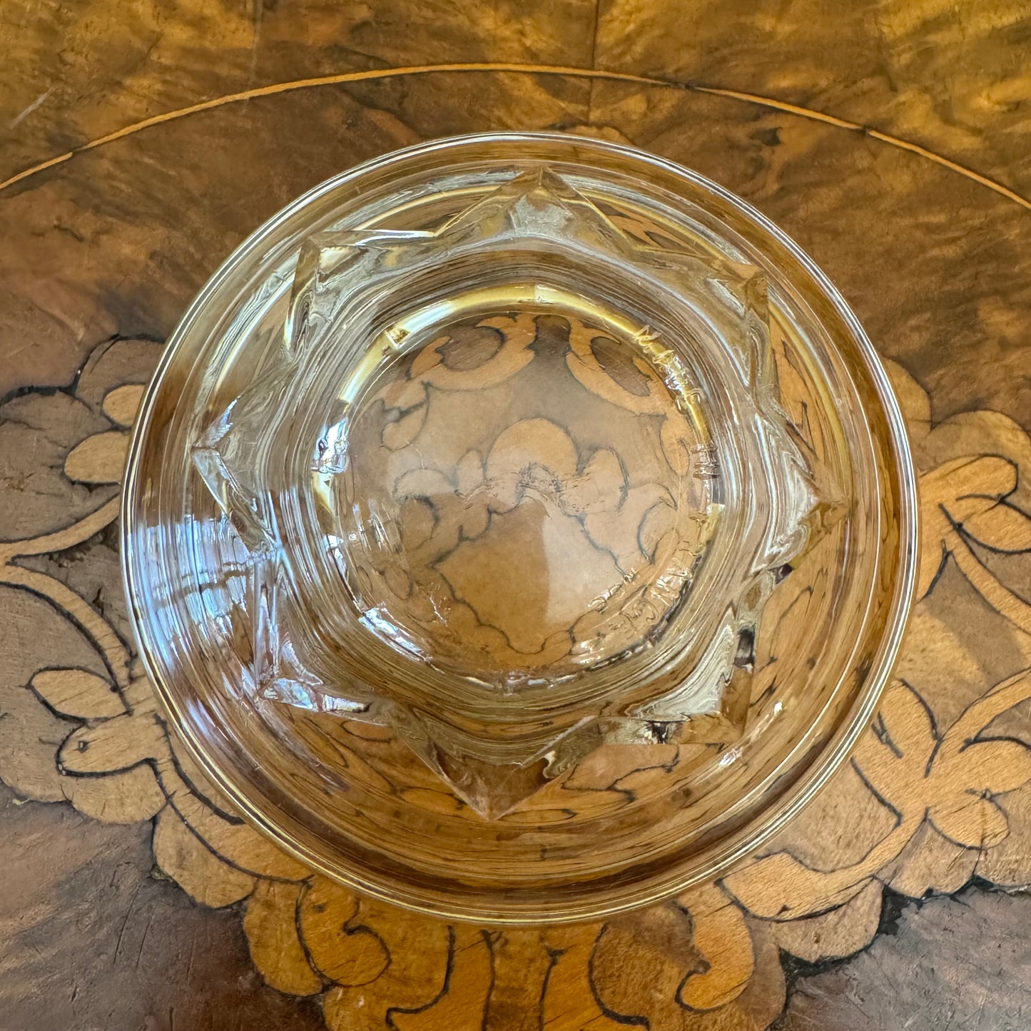 French Glass Star Base Dessert Bowls 