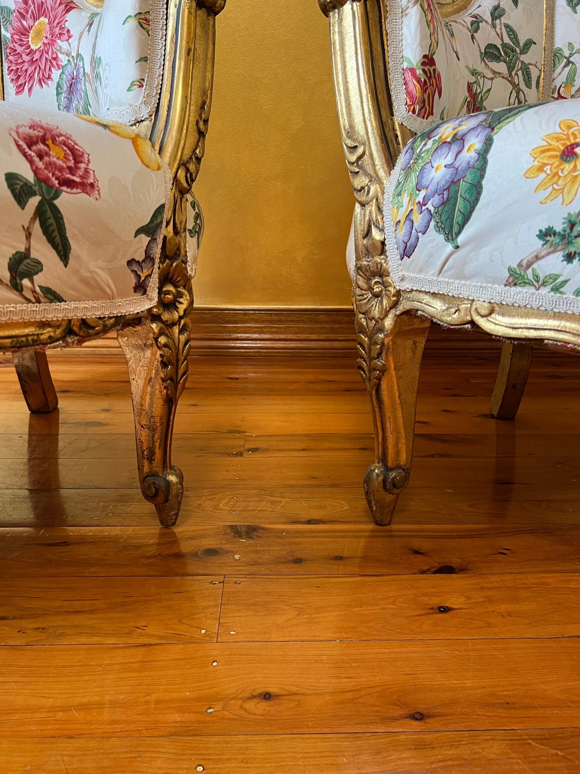 French Gold Gilt Wingback 