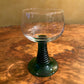 French Luminarc Green Stem Pair Of Glasses