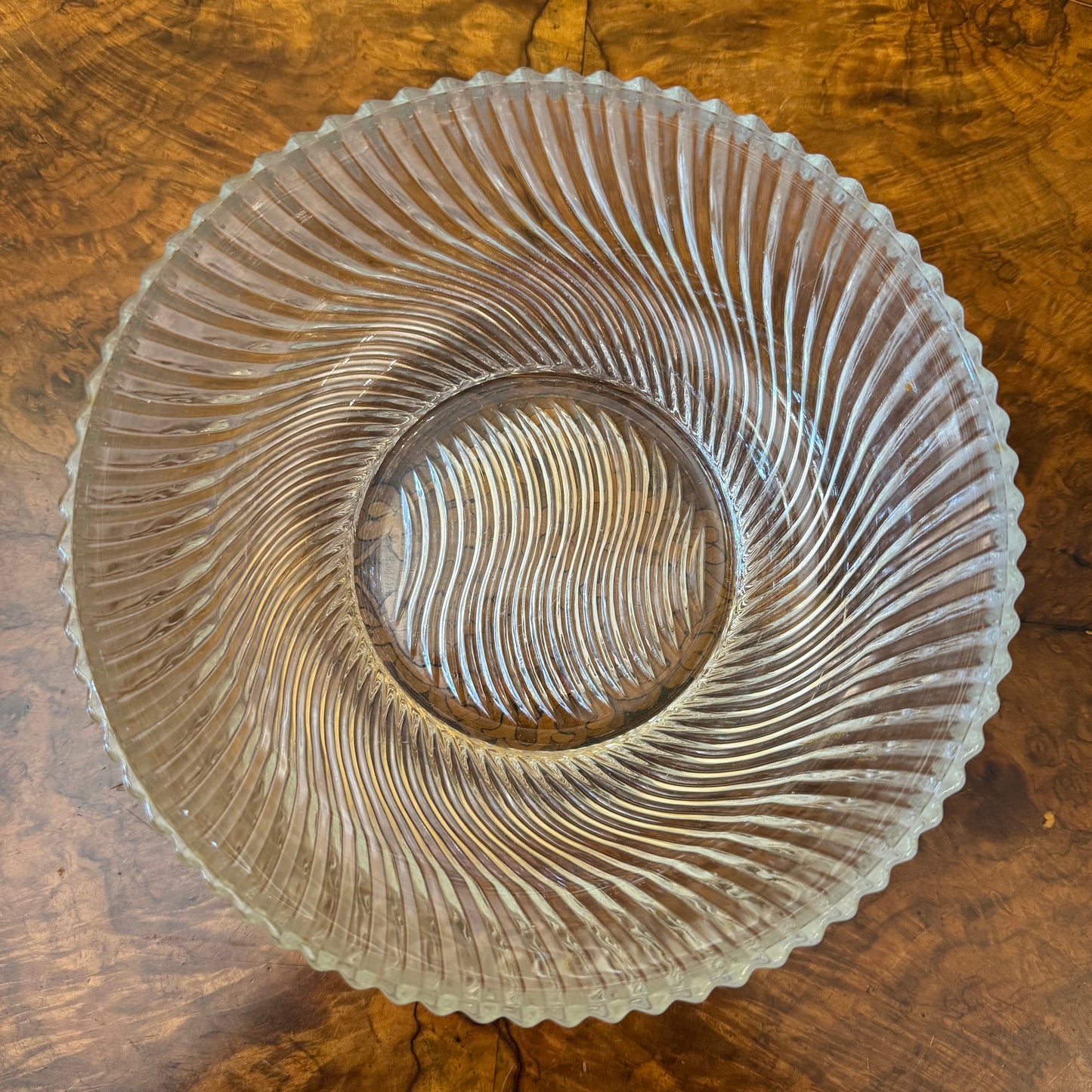French Ribbed Glass Bowl 