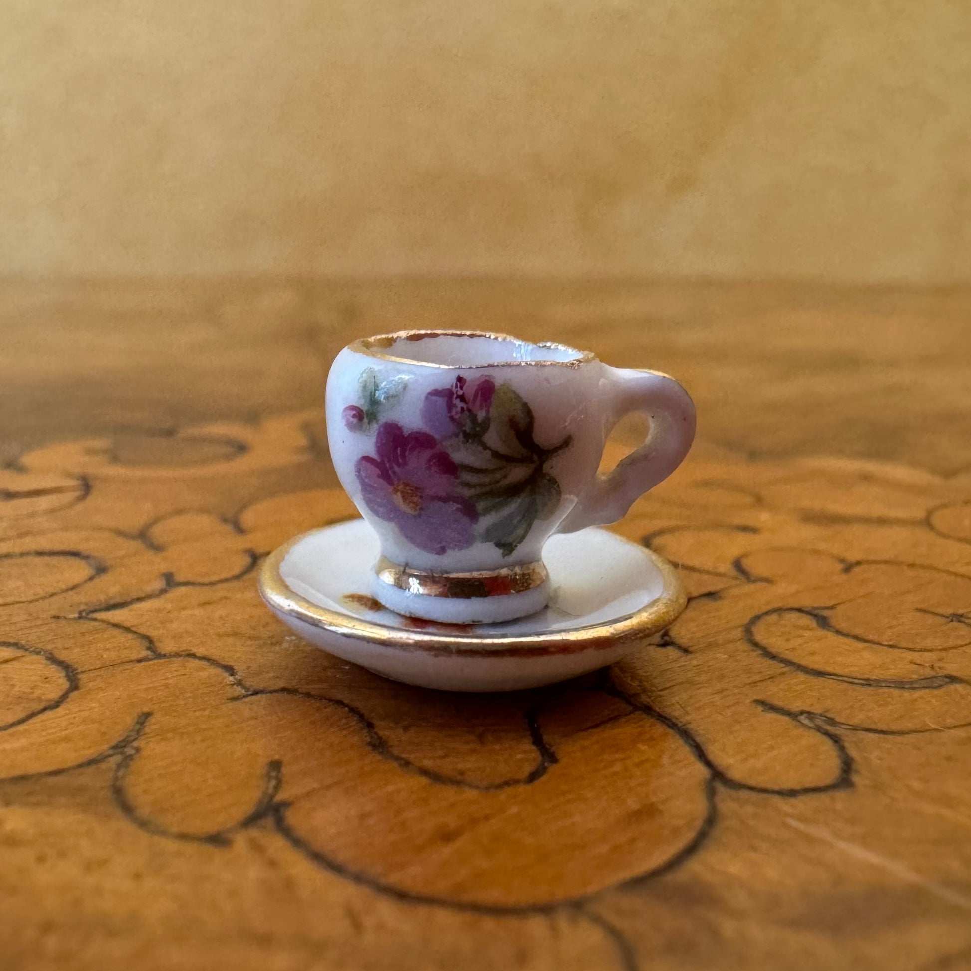 French Vintage Limoges Miniature Doll House Cup & Saucer 