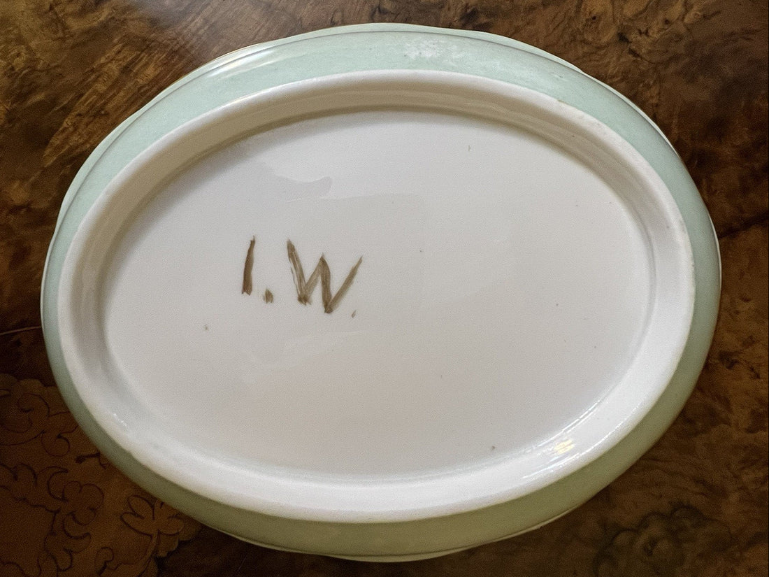 Vintage Fruit Print Hand Painted Bowl