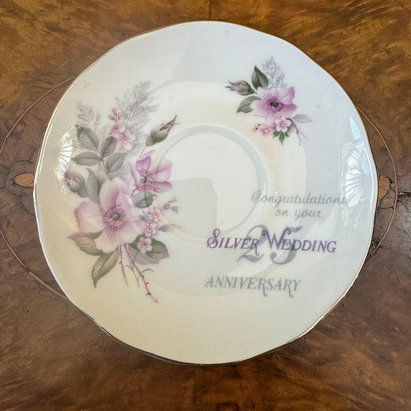 Gillian Duchess 25th Silver Anniversary Saucer 