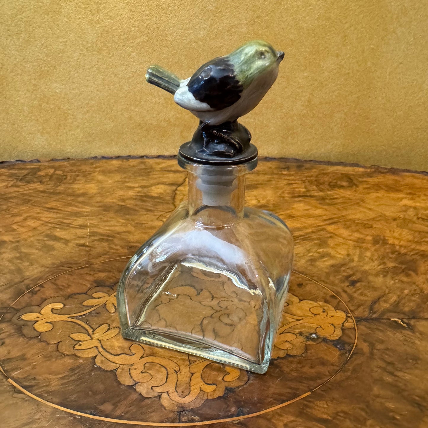 Glass Bottle Enamel Bird 