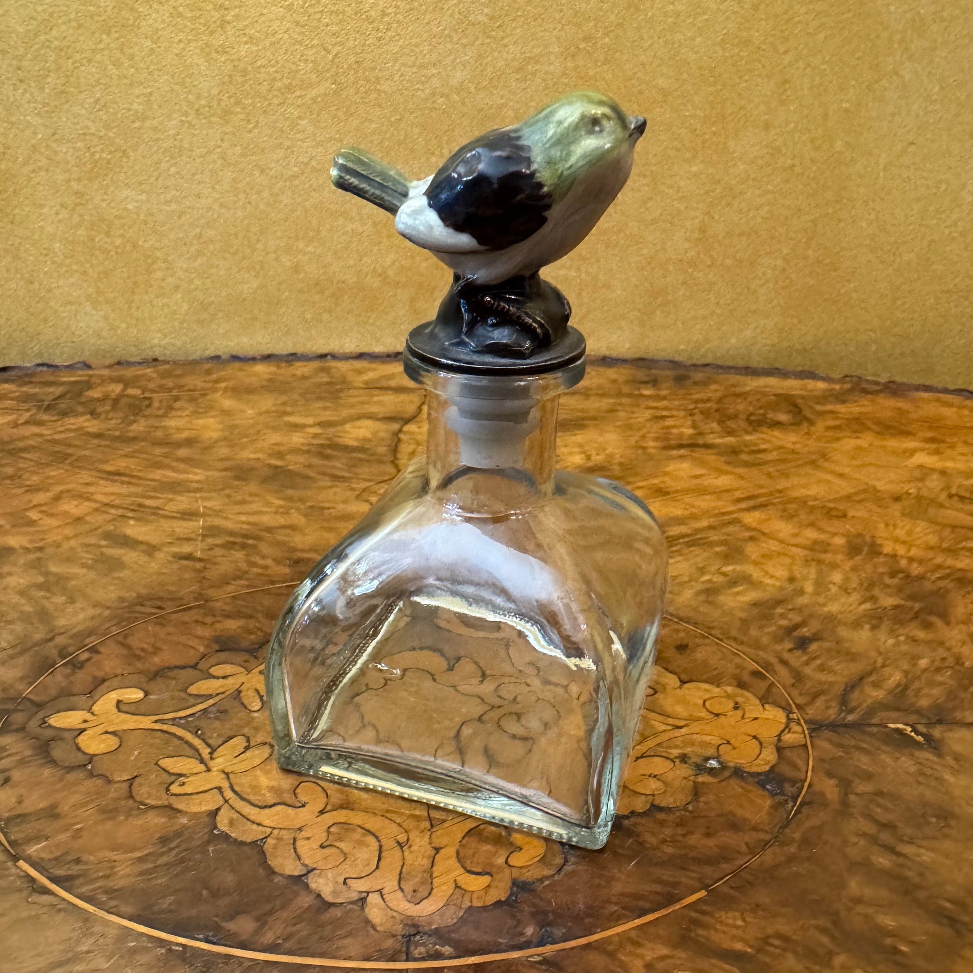 Glass Bottle Enamel Bird 