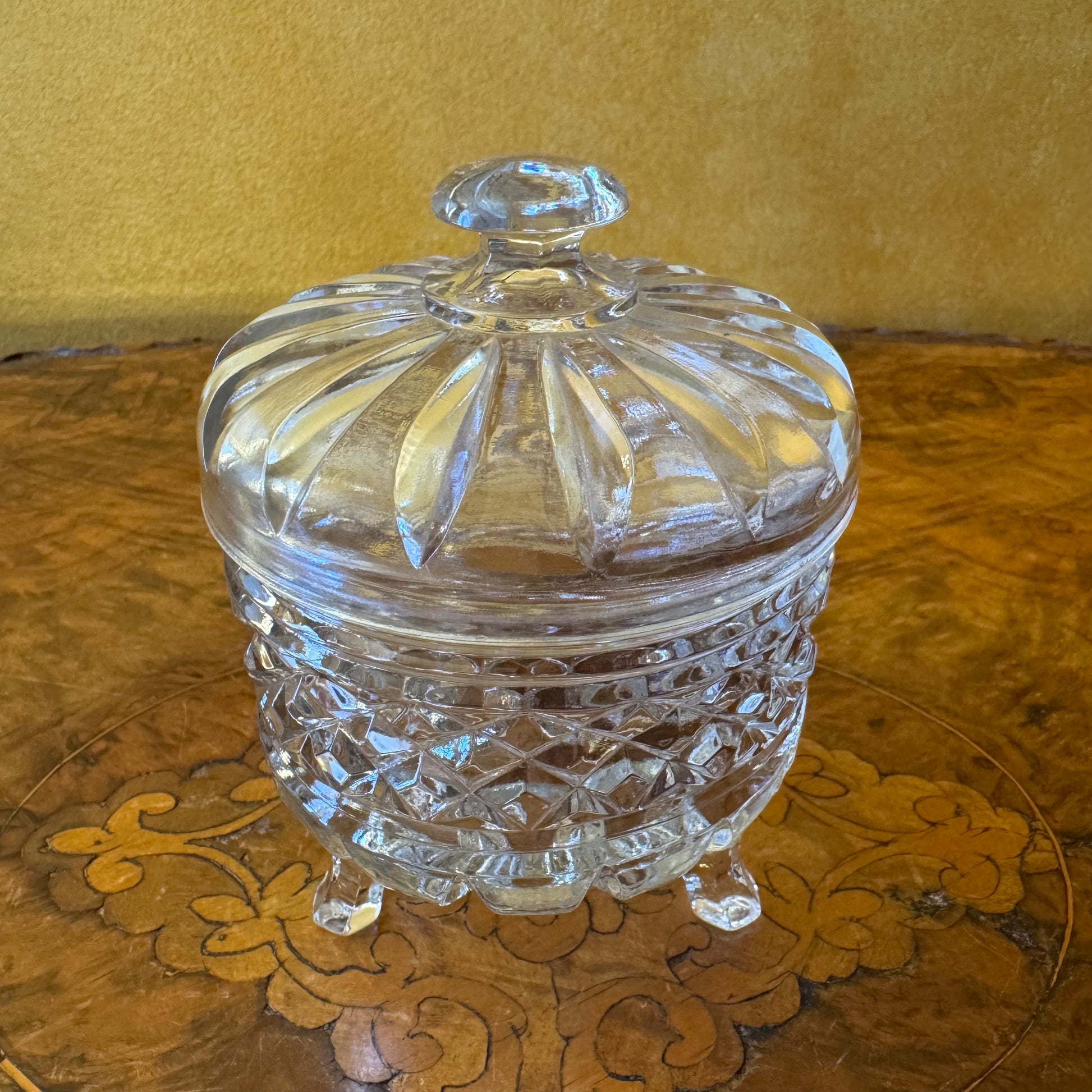 Vintage Glass Bowl With Lid