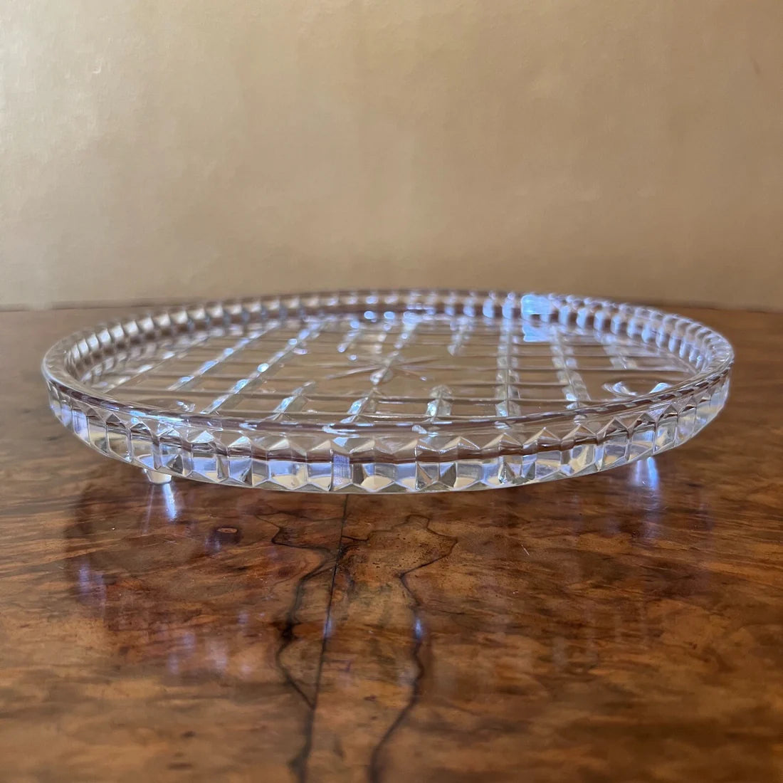 Vintage Glass Cake Plate On Legs