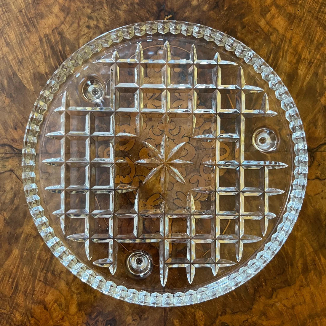 Vintage Glass Cake Plate On Legs