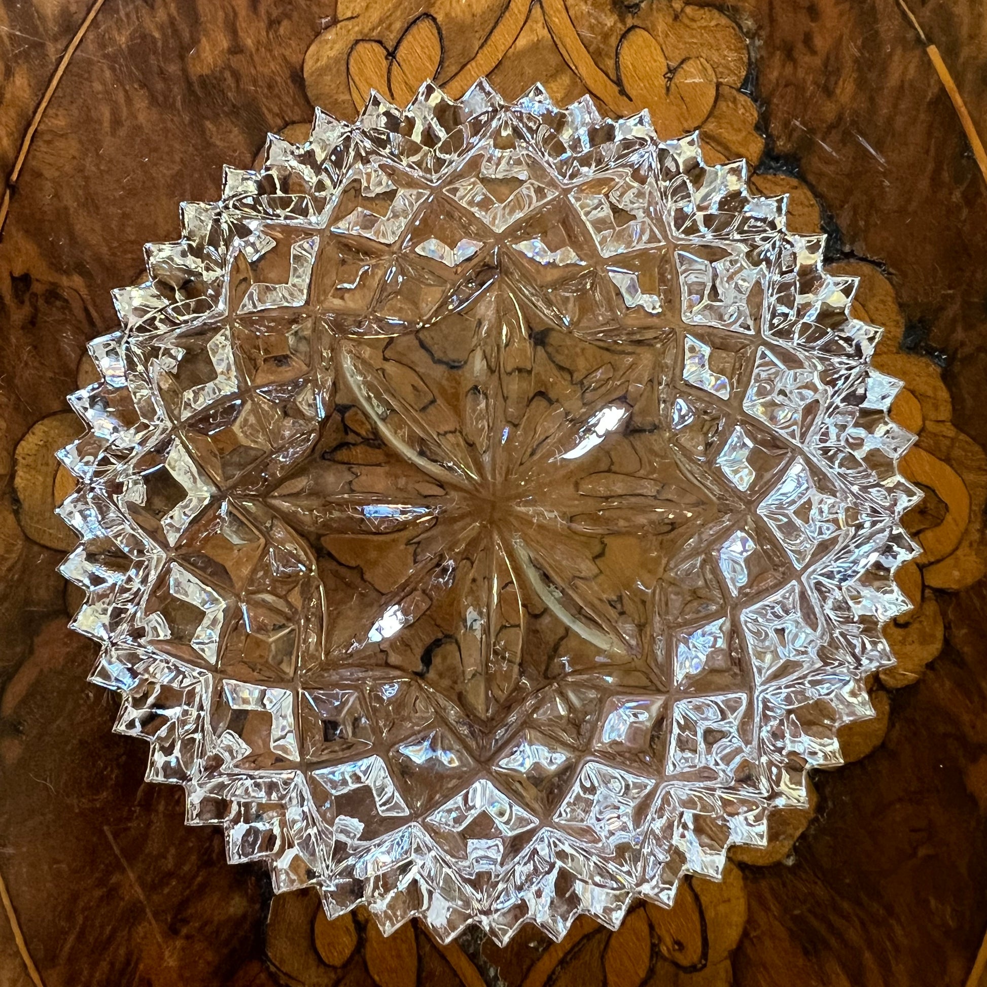 Glass Cut Coater Trinket Dish 