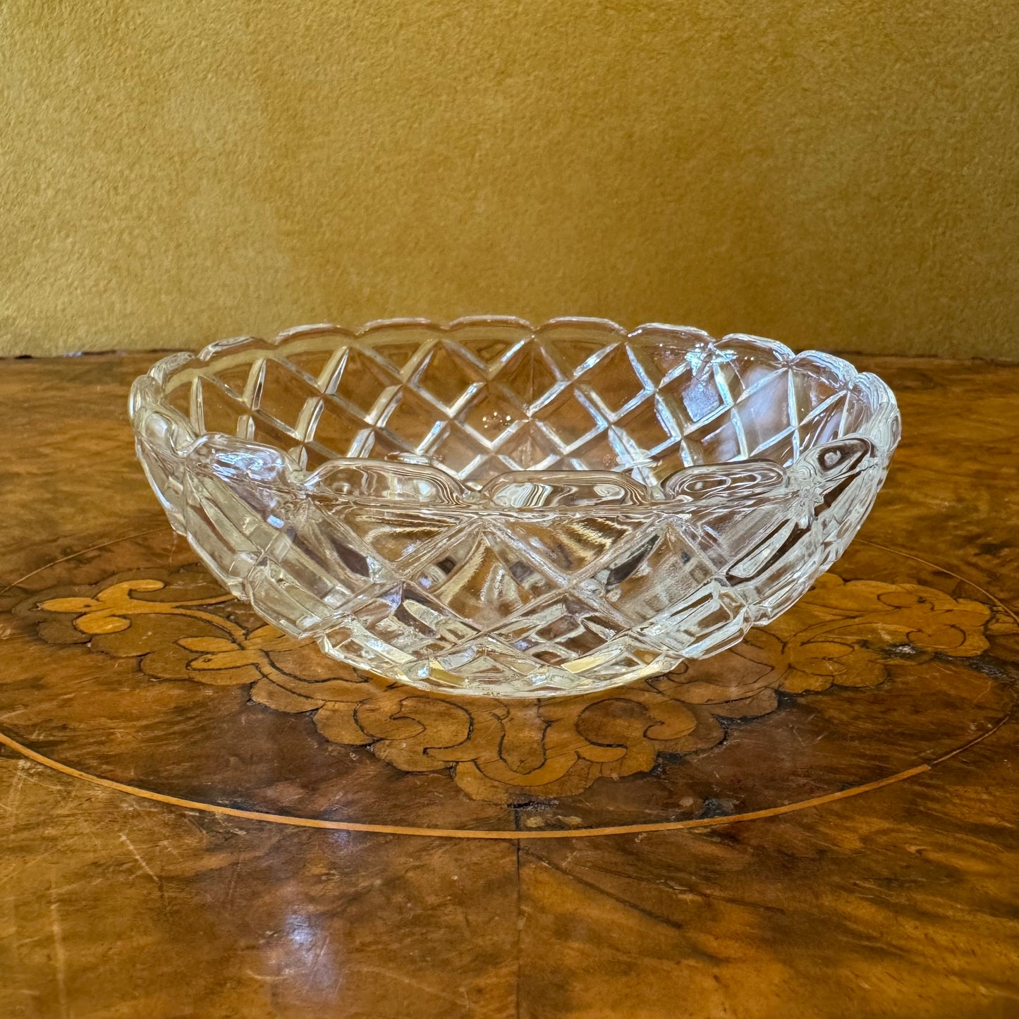 Glass Cut Dessert Bowl 