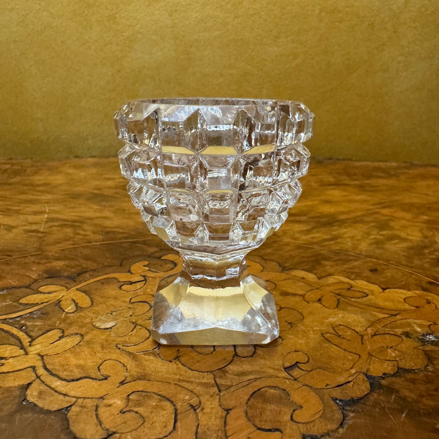 Glass Cut Egg Cup Holder 