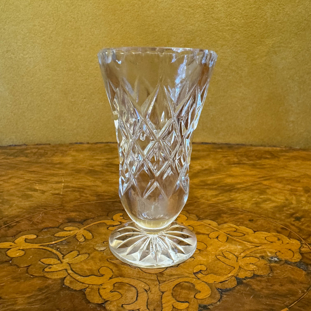 Glass Cut Small Bud Vase 
