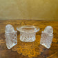 Glass Cut Top Hat Salt & Pepper Cruet 