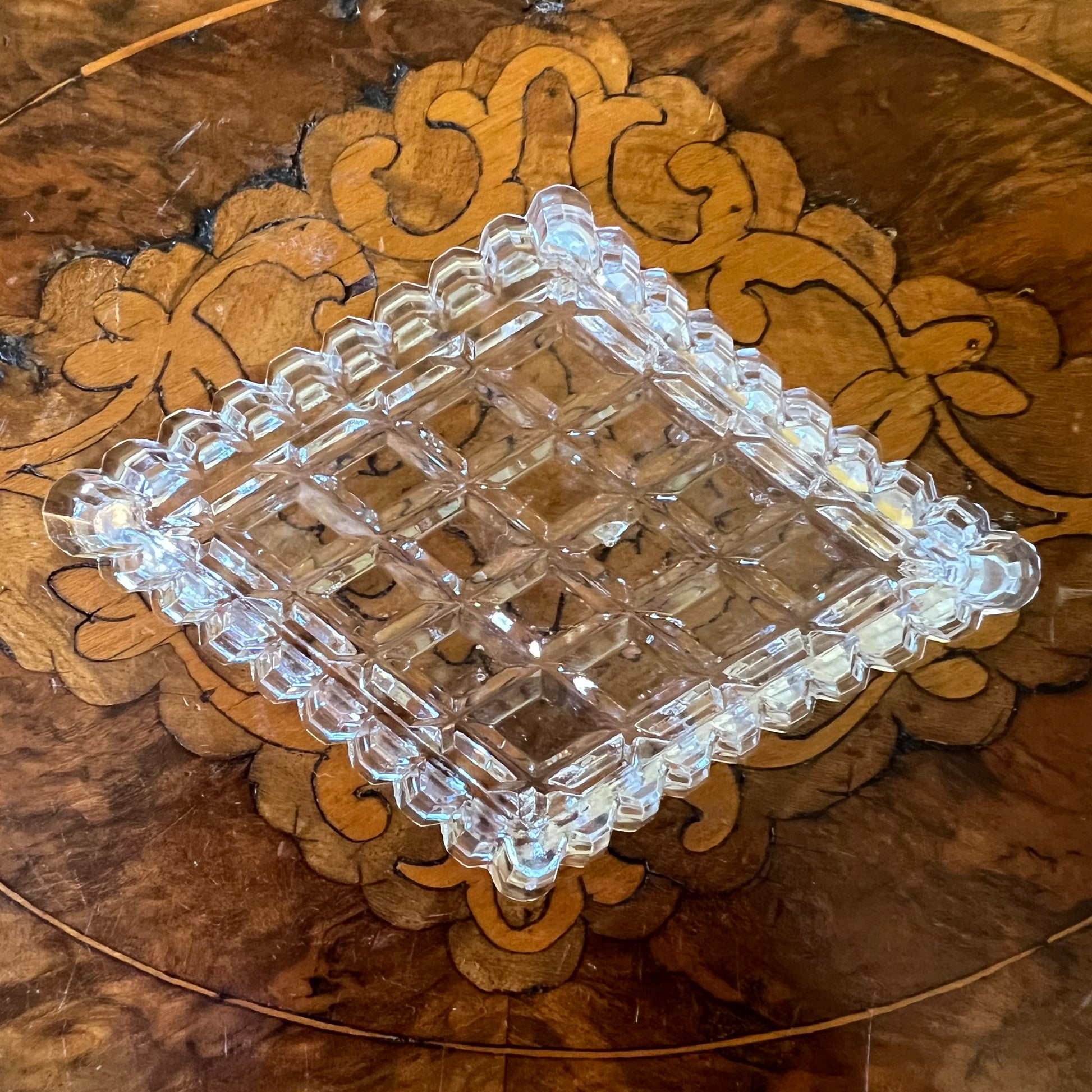 Glass Diamond Trinket Dish