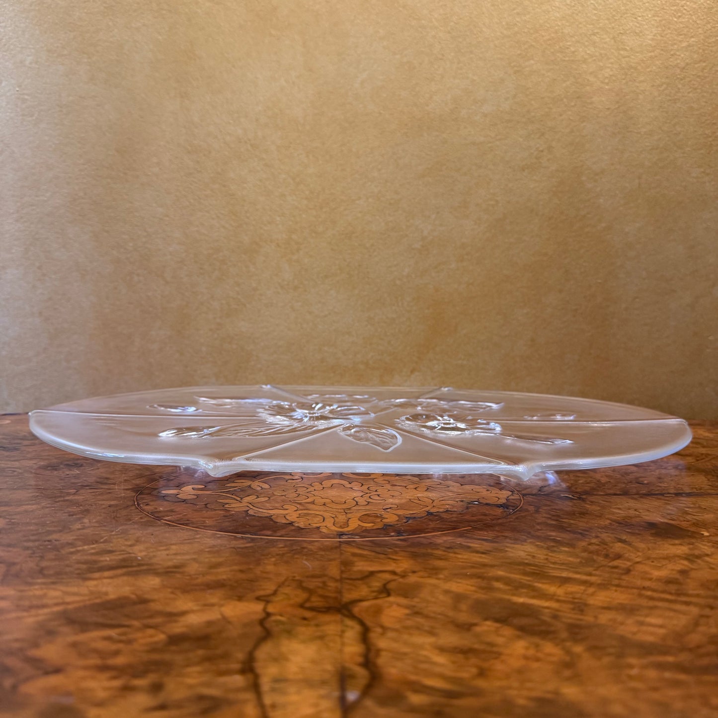 Glass Floral Detail Large Platter 