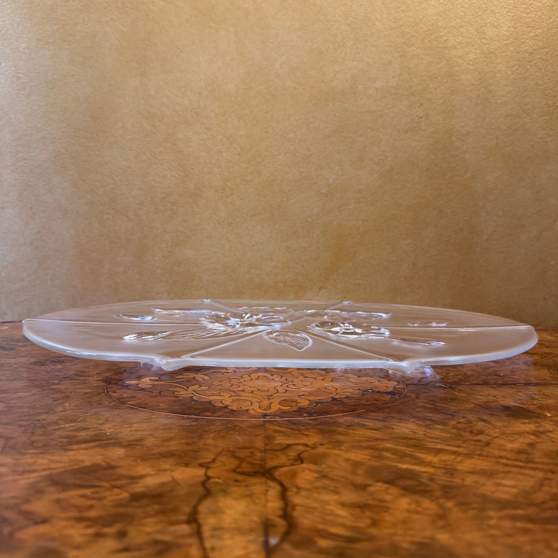 Glass Floral Detail Large Platter 