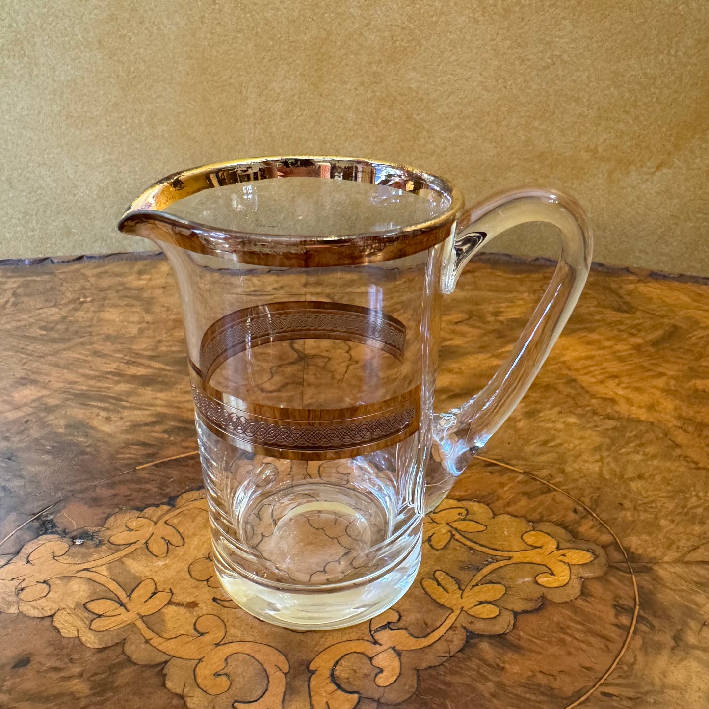 Glass Gold Trim Jug 
