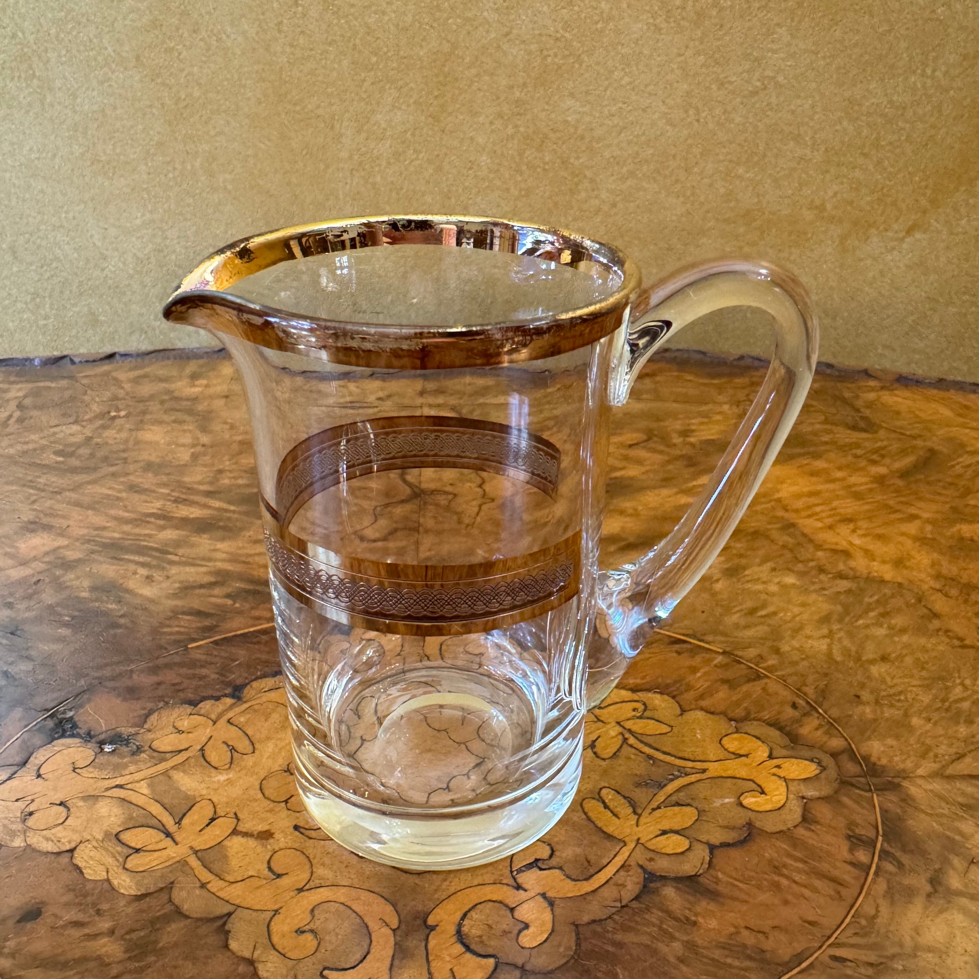 Glass Gold Trim Jug 