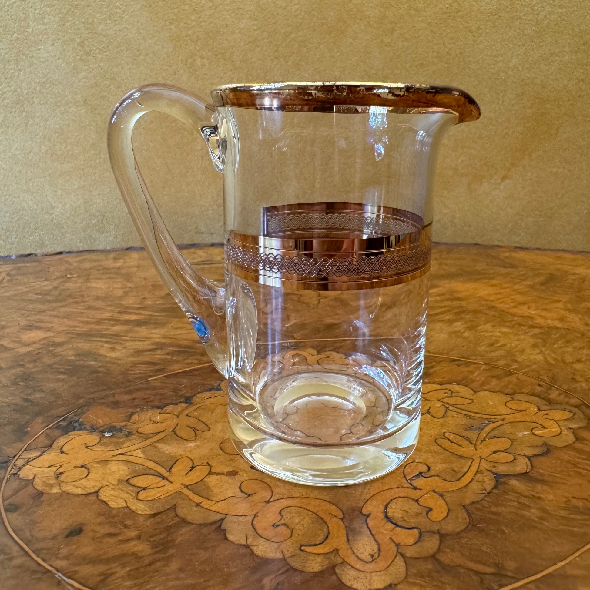 Glass Gold Trim Small Jug 