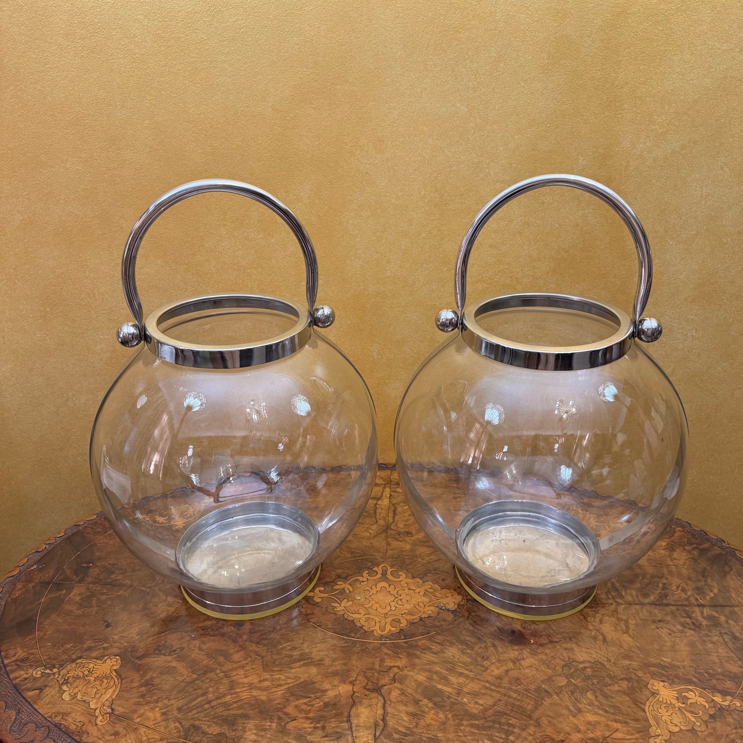 Glass Lantern with Stainless Steel Handle 