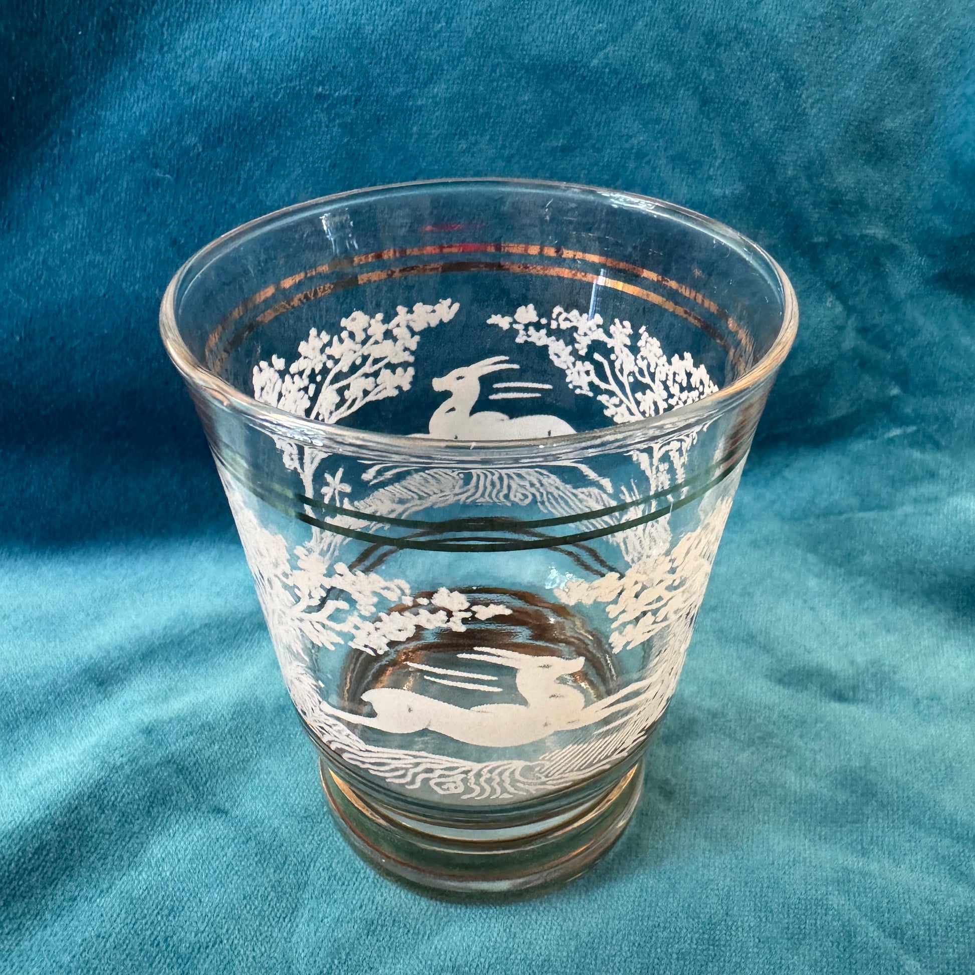 Glass Leaping Gazelle Deer Forest Glass