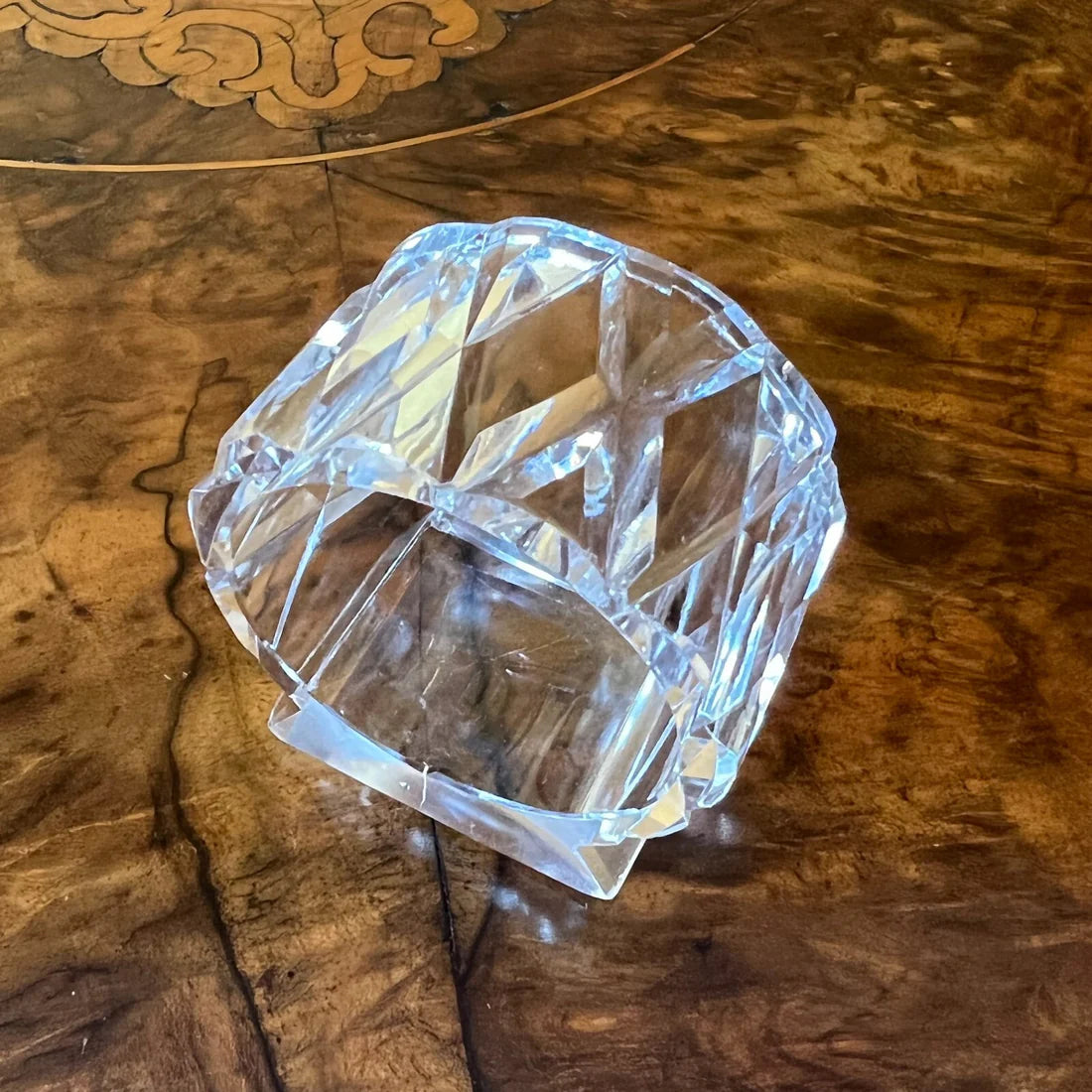 Vintage Glass Round Napkin Holder