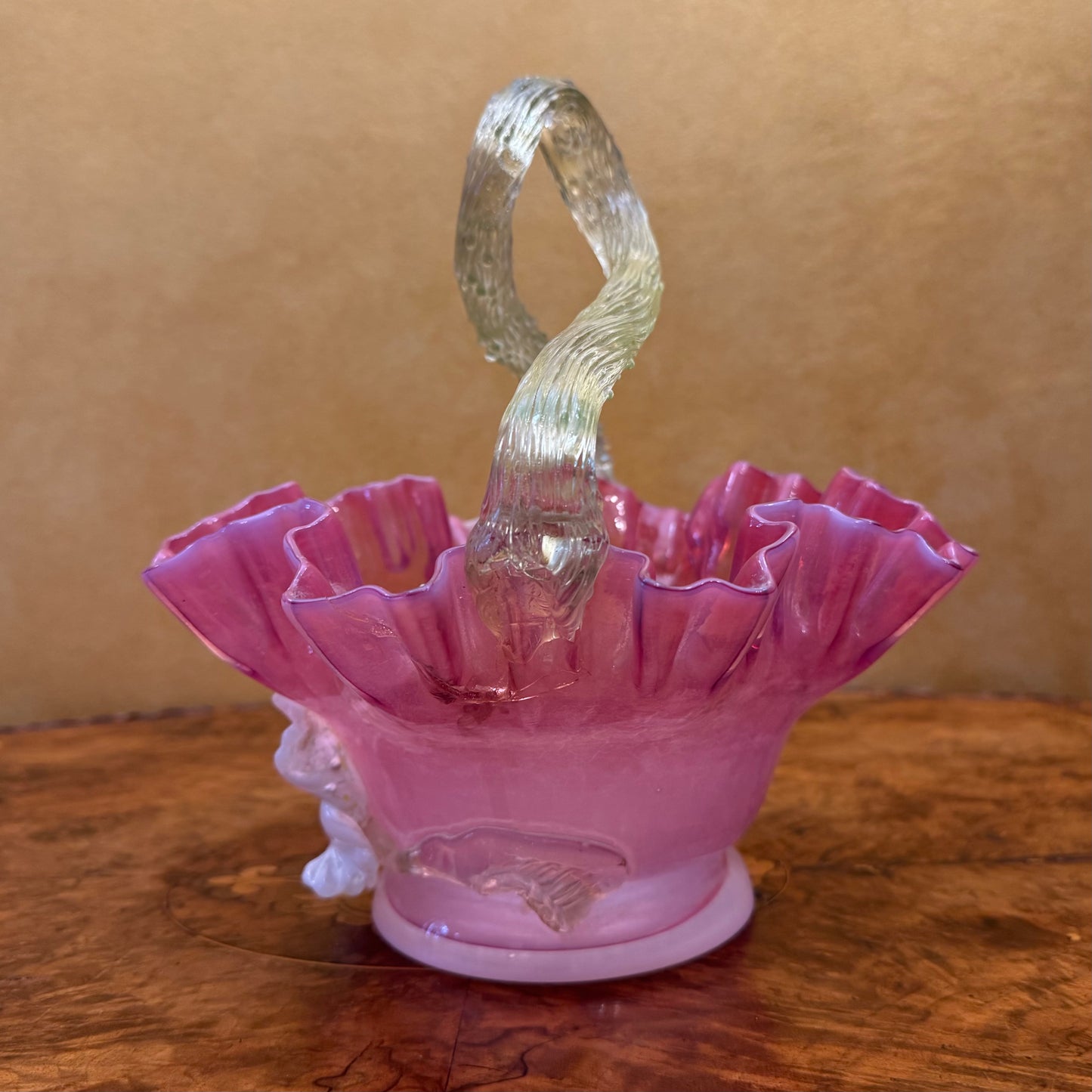 Glass Ruffled Basket