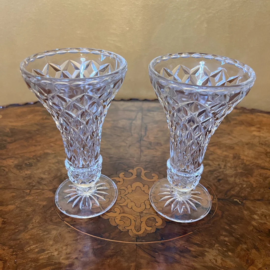 Vintage Glass Small Vase Pair