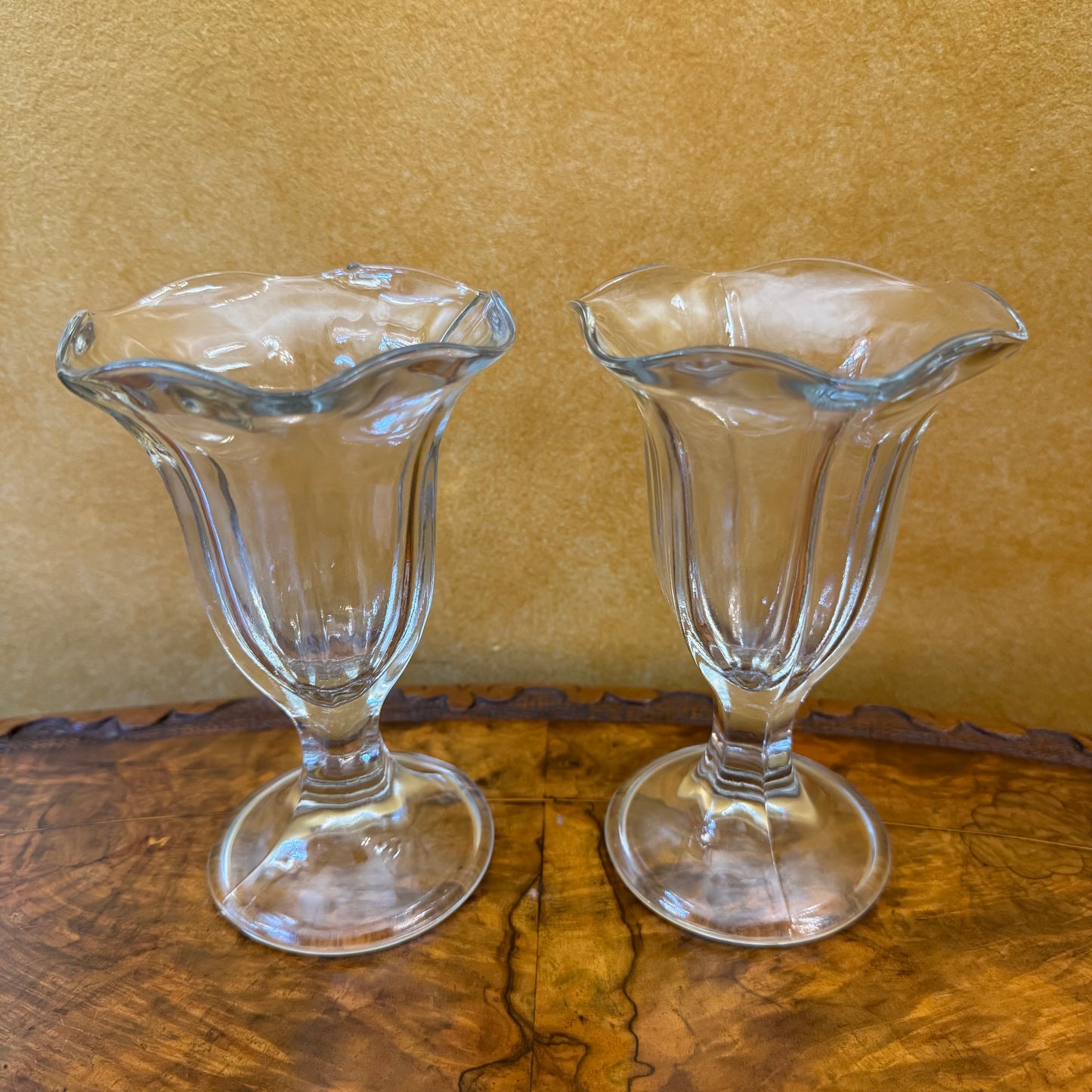 Glass Tulip Sundae Glasses Pair 