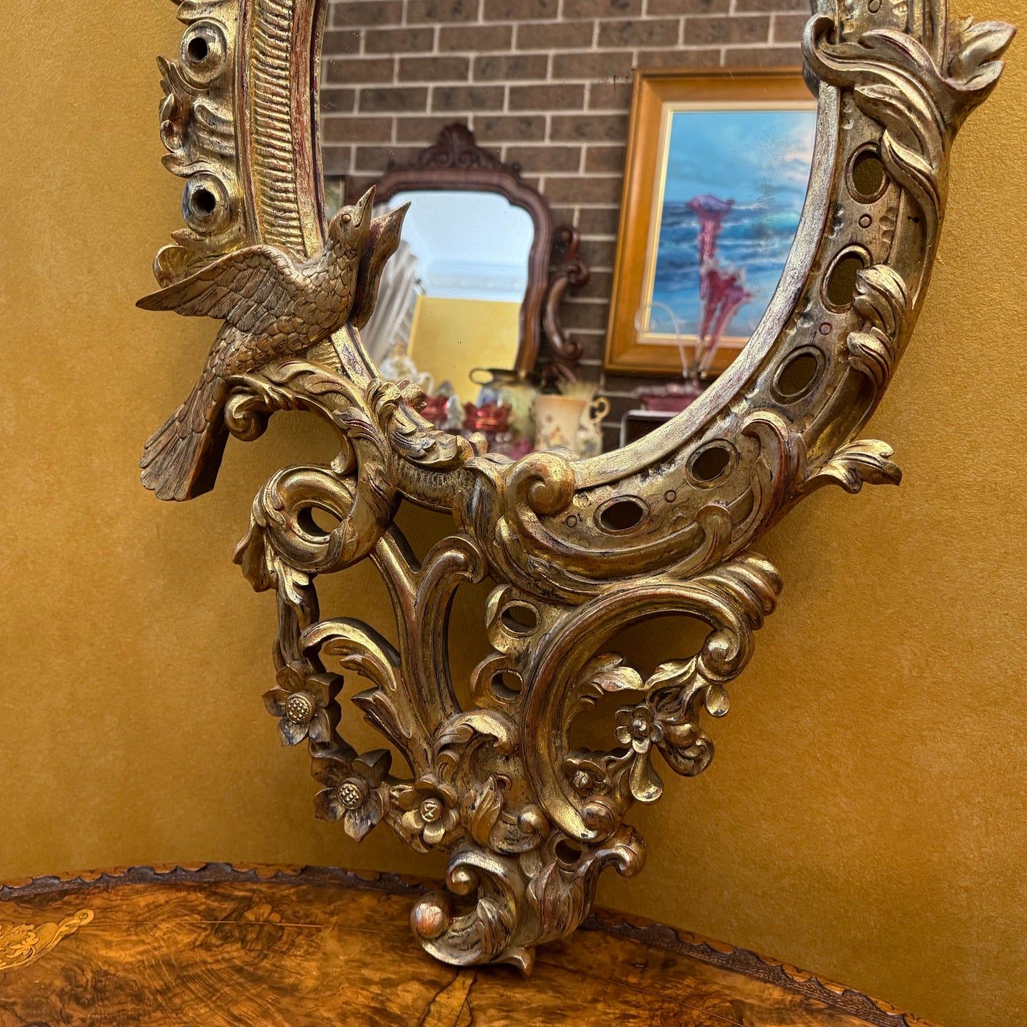 Gold Gilt Wood Frame Mirror 